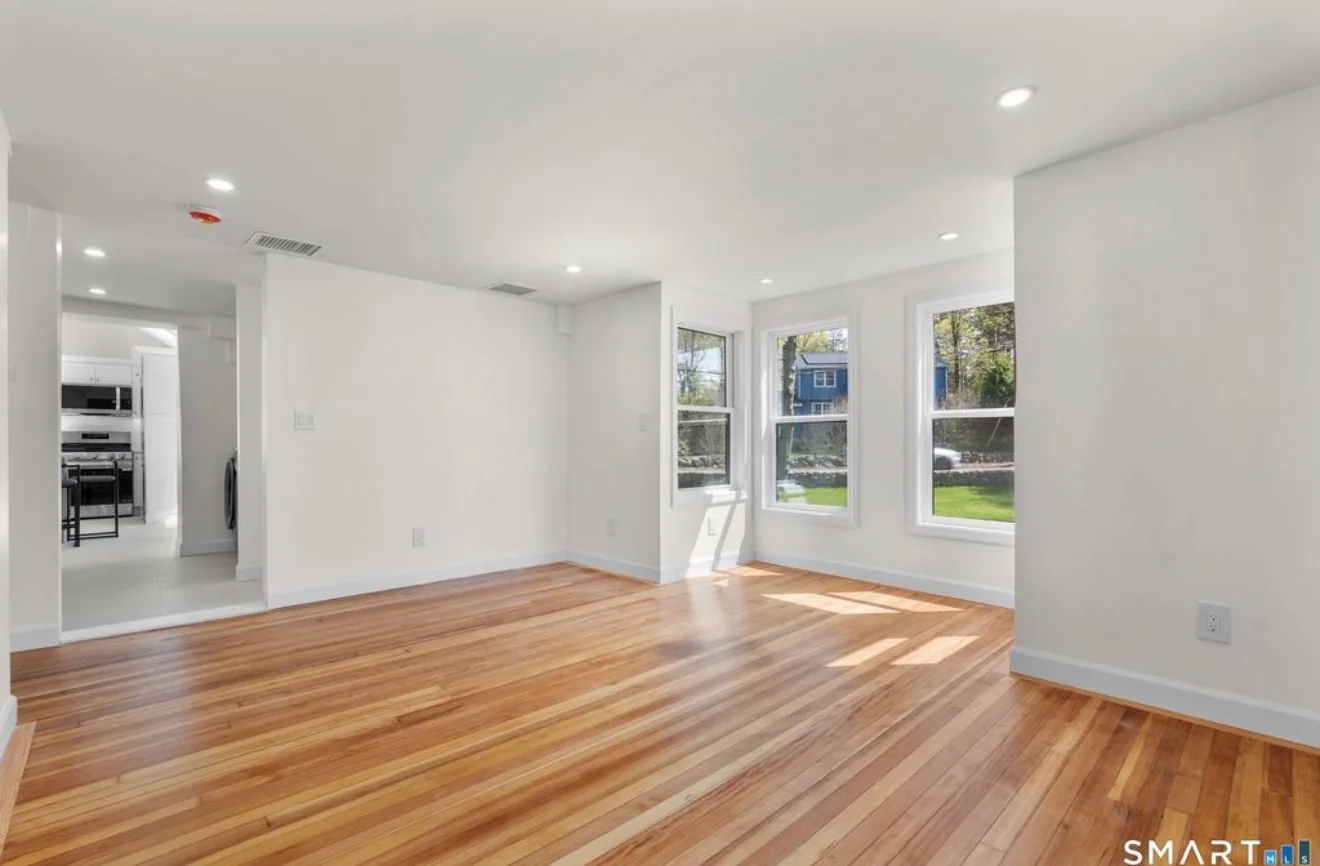 Bright finished living space after renovation