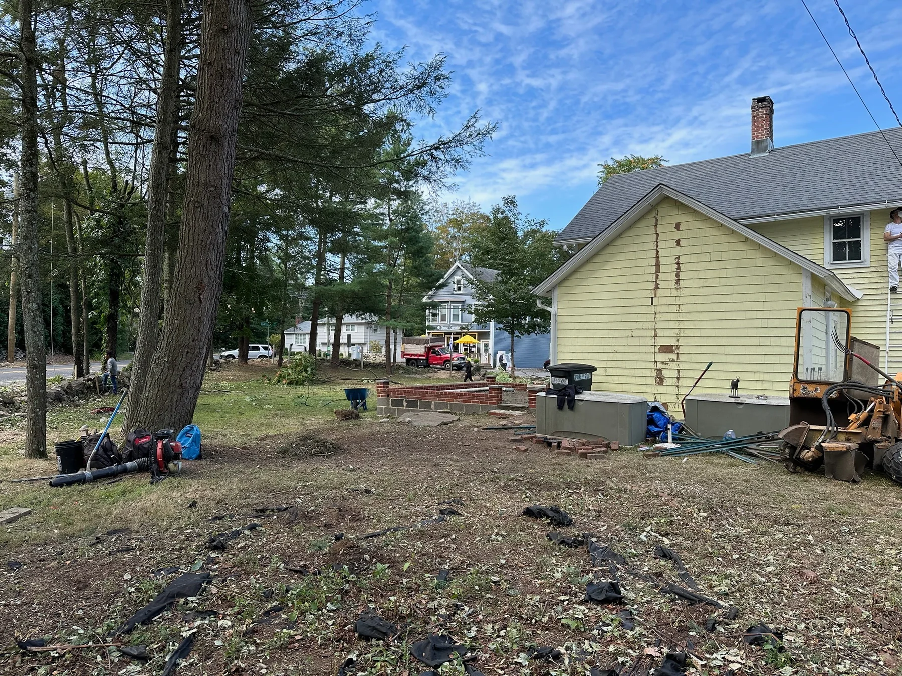 Yard and exterior renovation work in progress